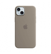 Silikon Case mit MagSafe Handy-Cover für Apple iPhone 15 Plus tonbraun