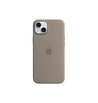 Silikon Case mit MagSafe Handy-Cover für Apple iPhone 15 Plus tonbraun