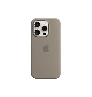 Silikon Case mit MagSafe Handy-Cover für Apple iPhone 15 Pro tonbraun