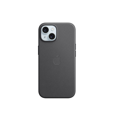 Feingewebe Case mit MagSafe Handy-Cover für Apple iPhone 15 schwarz