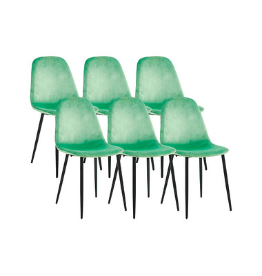 Besucherstuhl Fiolo, mint / schwarz, ohne Armlehnen, 4-Fuß-Gestell