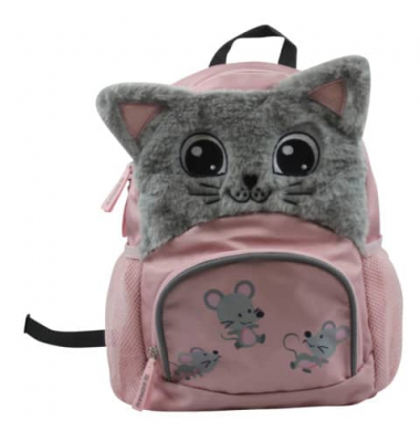 Kinderrucksack 7290842-94, Katze Pl&uuml;sch, mit Rei&szlig;verschluss