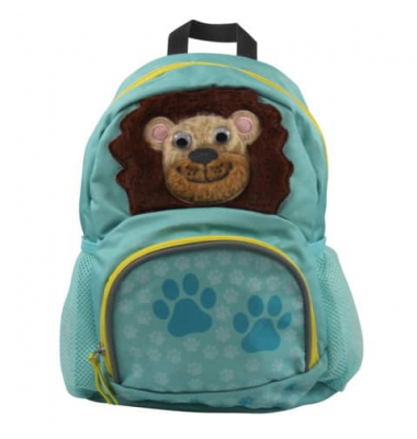 Kinderrucksack 7290842-96, L&ouml;we Pl&uuml;sch, mit Rei&szlig;verschluss