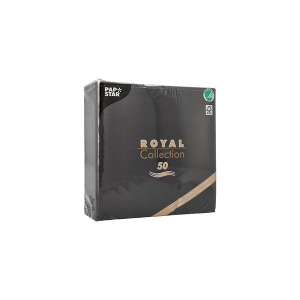 4002911104521 - Servietten Royal Collection 400 x 400 mm mit ¼-Falz kompostierbar FSC®-zertifiziertes Papier in Stoffoptik schwarz 5 x 50 Stück 4002911104521 - Servietten Royal Collection 400 x 400 mm mit ¼-Falz kompostierbar FSC®-zertifiziertes Papier in Stoffoptik schwarz 5 x 50 Stück