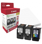 PG-540Lx2CL-541XL  schwarz, color Druckköpfe + Fotopapier, 3er-Set