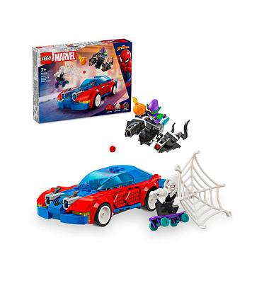 Marvel Spiderman 76279 Spider-Mans Rennauto & Venom Green Goblin Bausatz