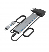 USB-Hub 00200137 7Ports inkl. USB-C AdapterNetzteil