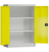 Stahlschrank ClassiX X-530326 zinkgelb, lichtgrau 92,0 x 42,0 x 120,0 cm, aufgebaut 