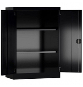 Stahlschrank ClassiX X-530329 tiefschwarz 92,0 x 42,0 x 120,0 cm, aufgebaut 