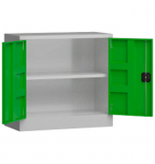 Stahlschrank ClassiX X-530305 lichtgrau, gelbgrün 80,0 x 38,0 x 75,0 cm, aufgebaut 