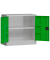 Stahlschrank ClassiX X-530305 lichtgrau, gelbgrün 80,0 x 38,0 x 75,0 cm, aufgebaut 