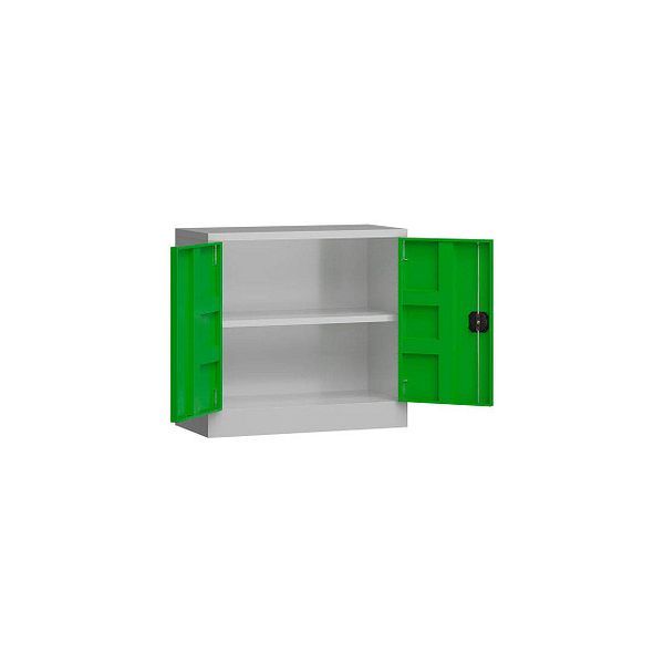 4061815550360 - Stahlschrank ClassiX X-530305 lichtgrau gelbgrün 800 x 380 x 750 cm aufgebaut 4061815550360 LÜLLMANN 4061815550360 - Stahlschrank ClassiX X-530305 lichtgrau gelbgrün 800 x 380 x 750 cm aufgebaut 4061815550360 LÜLLMANN