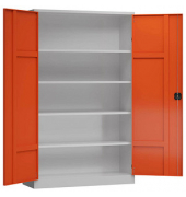 Stahlschrank ClassiXXL X-530384 feuerrot, lichtgrau 120,0 x 60,0 x 194,5 cm, aufgebaut 