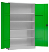 Stahlschrank ClassiXXL X-530385 lichtgrau, gelbgrün 120,0 x 60,0 x 194,5 cm, aufgebaut 