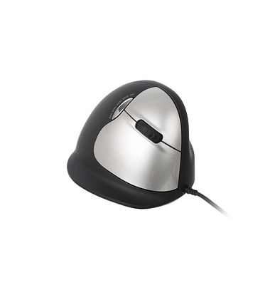 HE Ergo Vertical Mouse Größe L rechts Maus ergonomisch kabelgebunden schwarz, silber