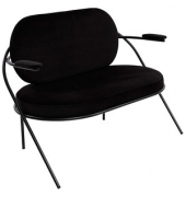 2-Sitzer Sofa SATURNE schwarz Stoff