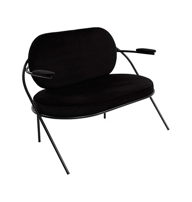 2-Sitzer Sofa SATURNE schwarz Stoff