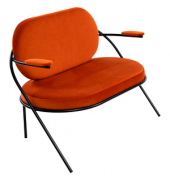 2-Sitzer Sofa SATURNE rost schwarz Stoff