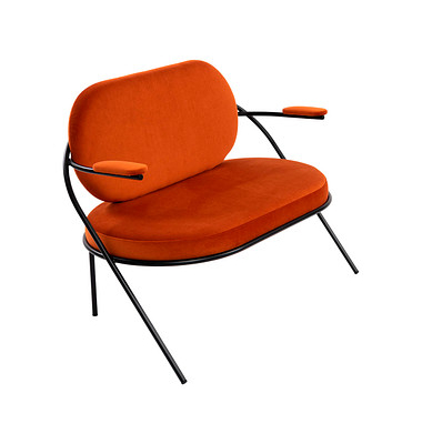 2-Sitzer Sofa SATURNE rost schwarz Stoff
