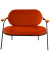 2-Sitzer Sofa SATURNE rost schwarz Stoff