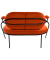 2-Sitzer Sofa SATURNE rost schwarz Stoff