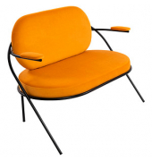2-Sitzer Sofa SATURNE safran schwarz Stoff