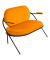 2-Sitzer Sofa SATURNE safran schwarz Stoff