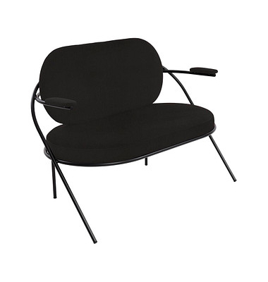 2-Sitzer Sofa SATURNE schwarz Kunstleder