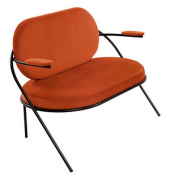 2-Sitzer Sofa SATURNE rost schwarz Kunstleder