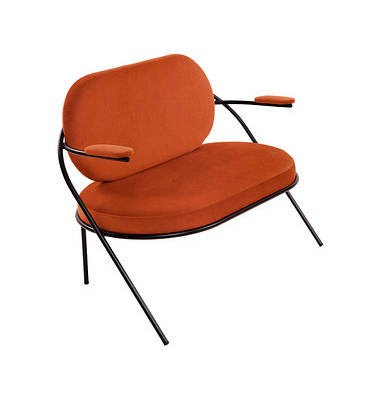 2-Sitzer Sofa SATURNE rost schwarz Kunstleder