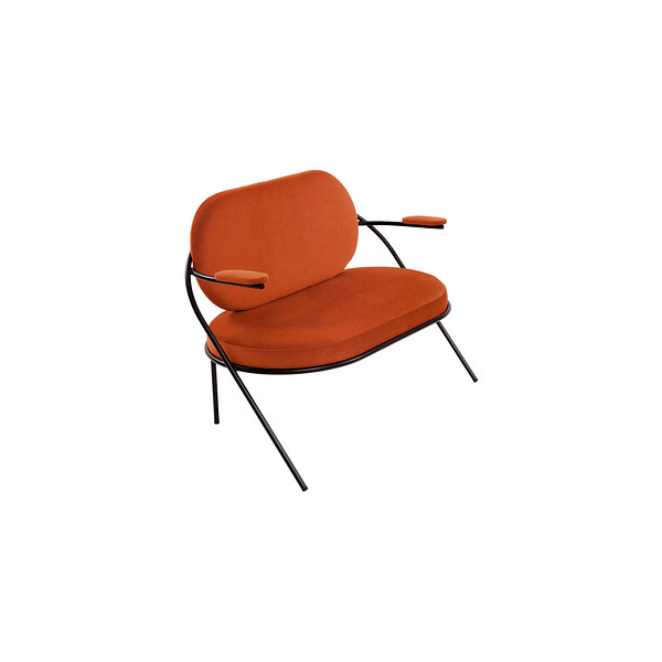3660141960624 - Zweisitzer Sofa Meet by Paperflow Saturne mit Armlehnen B 1180 x T 730 x H 880 mm Stahlrohr Kunstleder Schwarz Rost 3660141960624 - Zweisitzer Sofa Meet by Paperflow Saturne mit Armlehnen B 1180 x T 730 x H 880 mm Stahlrohr Kunstleder Schwarz Rost