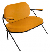 2-Sitzer Sofa SATURNE safran schwarz Kunstleder