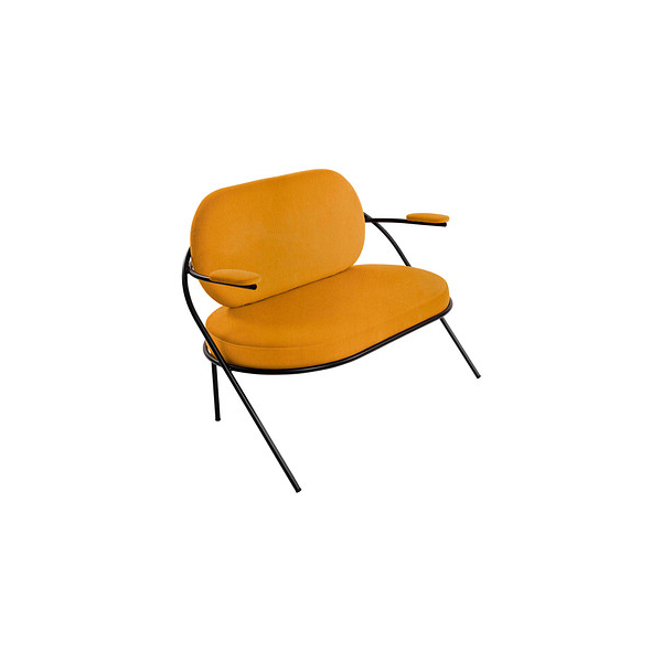 3660141960631 - Zweisitzer Sofa Meet by Paperflow Saturne mit Armlehnen B 1180 x T 730 x H 880 mm Stahlrohr Kunstleder Schwarz Safran 3660141960631 - Zweisitzer Sofa Meet by Paperflow Saturne mit Armlehnen B 1180 x T 730 x H 880 mm Stahlrohr Kunstleder Schwarz Safran