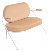 2-Sitzer Sofa SATURNE elfenbein weiß Stoff