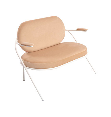 2-Sitzer Sofa SATURNE elfenbein weiß Stoff