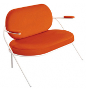2-Sitzer Sofa SATURNE rost weiß Stoff