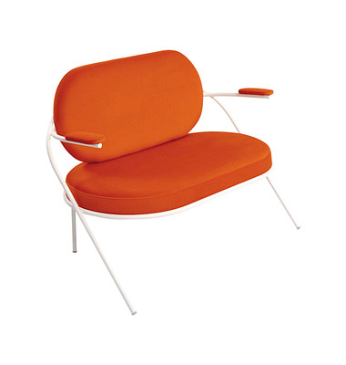 2-Sitzer Sofa SATURNE rost weiß Stoff