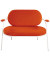 2-Sitzer Sofa SATURNE rost weiß Stoff