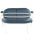 2-Sitzer Sofa SATURNE blau weiß Stoff