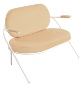 2-Sitzer Sofa SATURNE elfenbein weiß Kunstleder