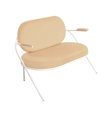 2-Sitzer Sofa SATURNE elfenbein weiß Kunstleder