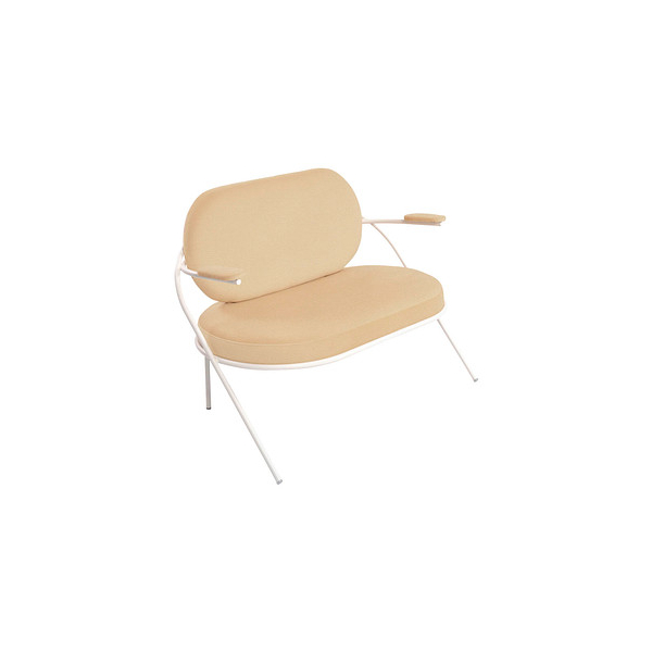 3660141960679 - Zweisitzer Sofa Meet by Paperflow Saturne mit Armlehnen B 1180 x T 730 x H 880 mm Stahlrohr Kunstleder Weiß Elfenbein 3660141960679 - Zweisitzer Sofa Meet by Paperflow Saturne mit Armlehnen B 1180 x T 730 x H 880 mm Stahlrohr Kunstleder Weiß Elfenbein