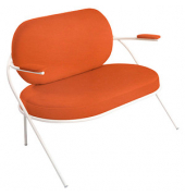 2-Sitzer Sofa SATURNE rost weiß Kunstleder