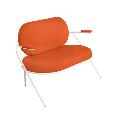 2-Sitzer Sofa SATURNE rost weiß Kunstleder