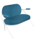 2-Sitzer Sofa SATURNE blau weiß Kunstleder