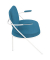 2-Sitzer Sofa SATURNE blau weiß Kunstleder