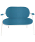 2-Sitzer Sofa SATURNE blau weiß Kunstleder