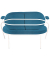 2-Sitzer Sofa SATURNE blau weiß Kunstleder