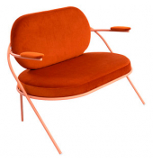 2-Sitzer Sofa SATURNE rost rosa Stoff