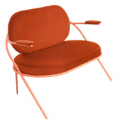 2-Sitzer Sofa SATURNE rost rosa Kunstleder